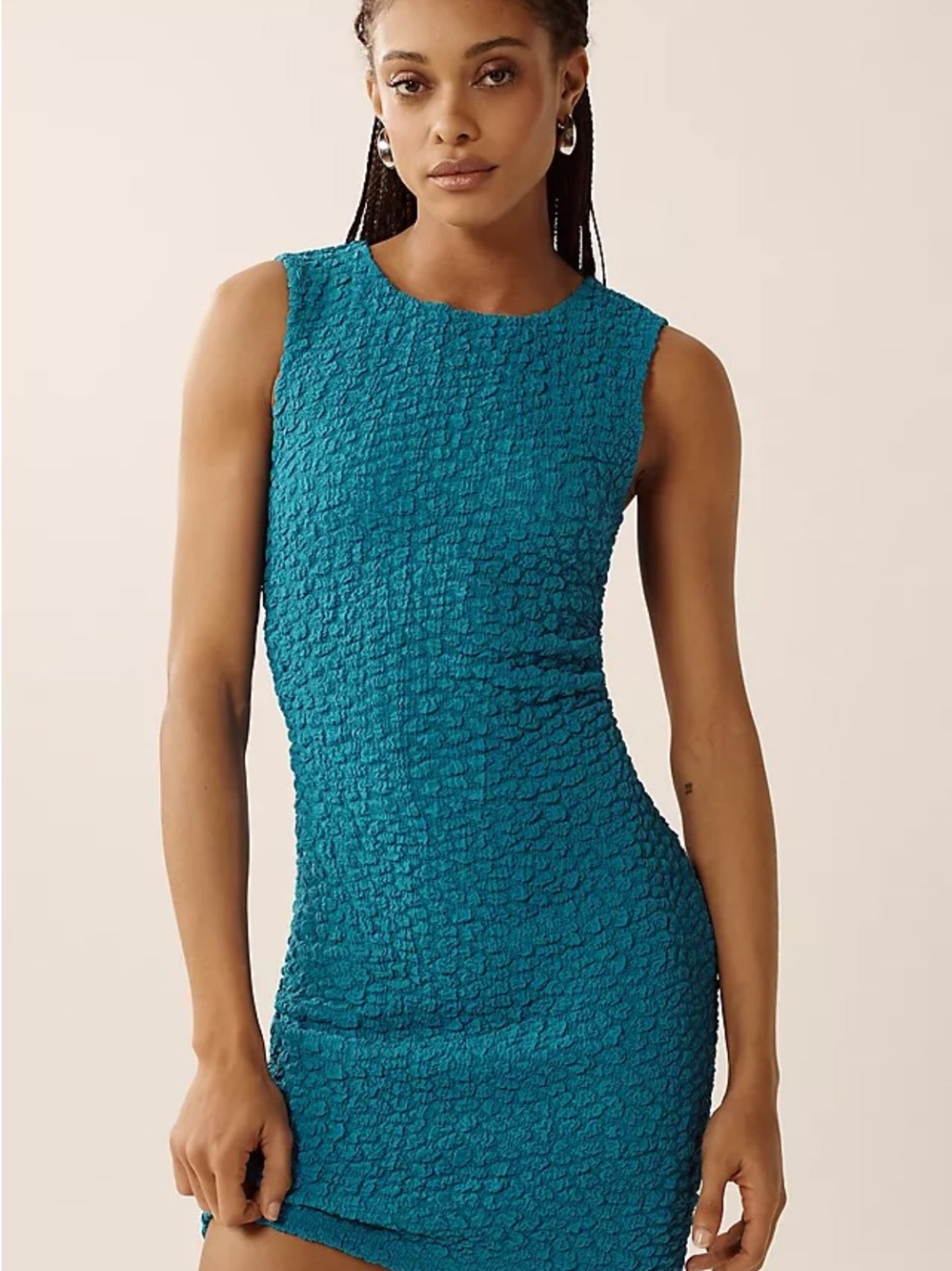 BNWT Textured Sleeveless Teal Mini Dress